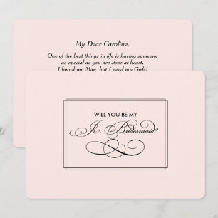 Invitation Serez-vous ma servante Jr Bridesmaid ? Élégant ros