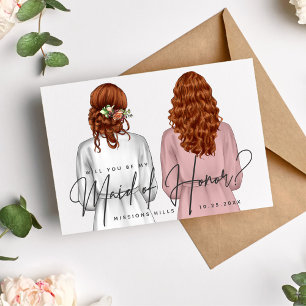Invitation Serez-vous ma témoin de mariage? Filles en Robes V