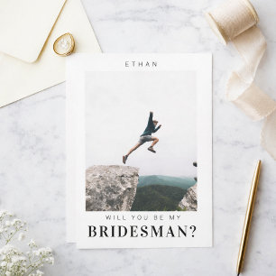 Invitation Serez-vous mon Bridesman minimaliste photo moderne