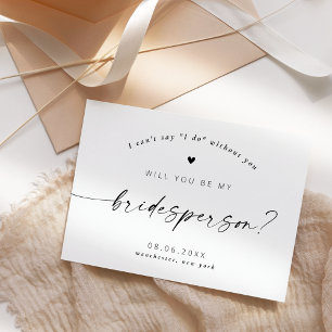 Invitation Serez-vous mon Bridesperson Elegant Script
