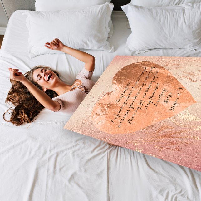 Invitation Serez-Vous Mon Coeur De Brush Rose Pink (Will You Be My Bridesmaid Pink Rose Brush Heart Invitation)