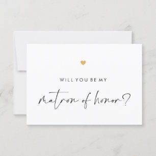 Invitation Serez-Vous Mon Coeur D'Or De Script Matron