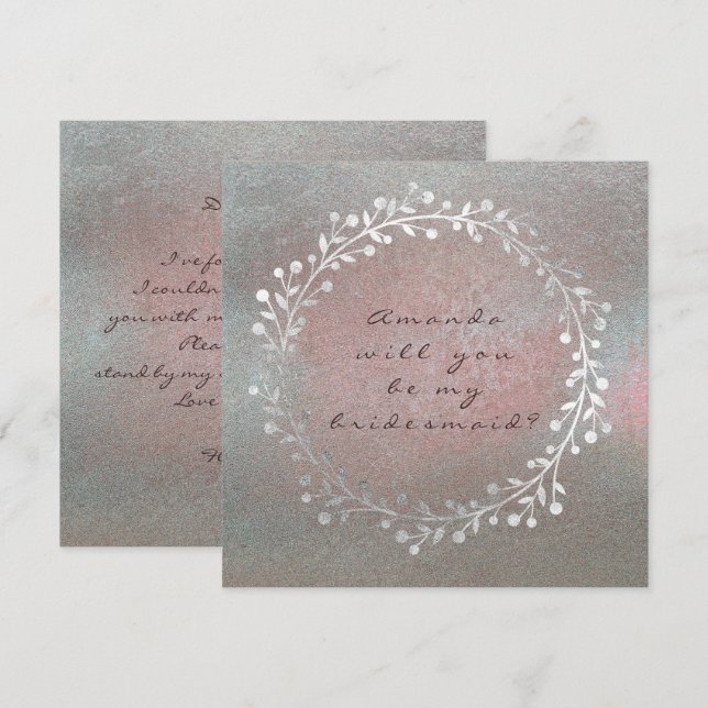 Invitation Serez-Vous Mon Épouse De Serveuse D'Épouse Grungy  (Devant / Derrière)