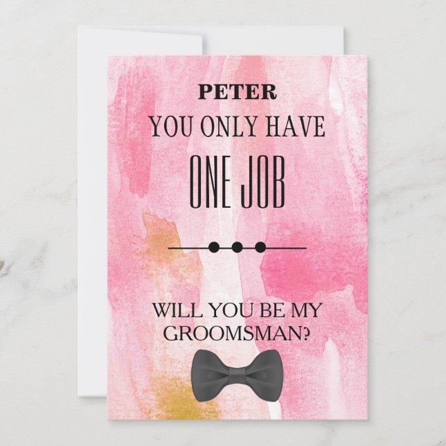 Invitation Serez-Vous Mon Groomsman ? (Devant)