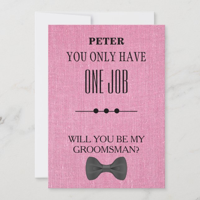 Invitation Serez-Vous Mon Groomsman ? (Devant)