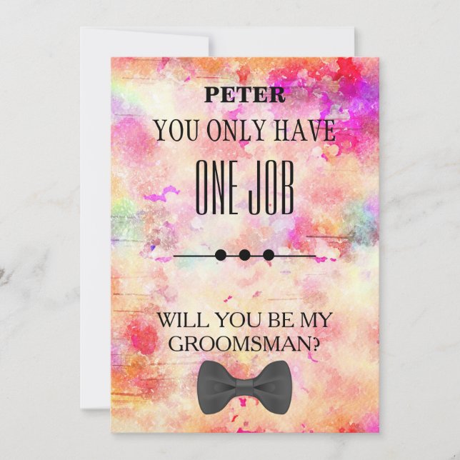Invitation Serez-Vous Mon Groomsman ? (Devant)