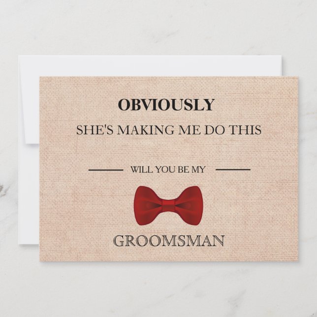 Invitation Serez-Vous Mon Groomsman ? (Devant)