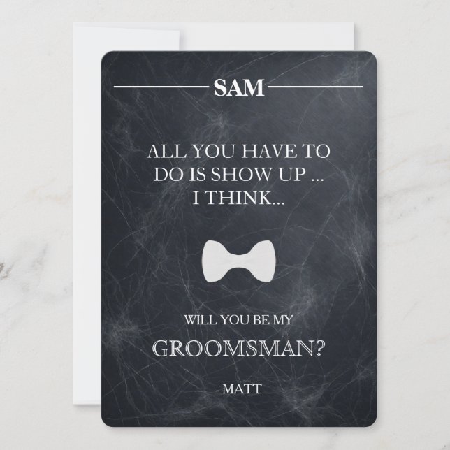 Invitation Serez-Vous Mon Groomsman ? (Devant)