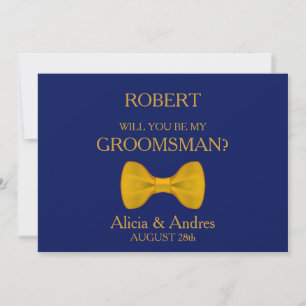 Invitation Serez-vous mon Groomsman avec Gold Bow ?