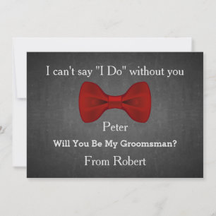 Invitation Serez-Vous Mon Groomsman Black Chalboard Bow ?