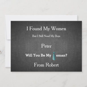 Invitation Serez-Vous Mon Groomsman Black Chalk Board BlueTie