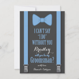 Invitation Serez-Vous Mon Groomsman - Bracelets Cravates Bleu