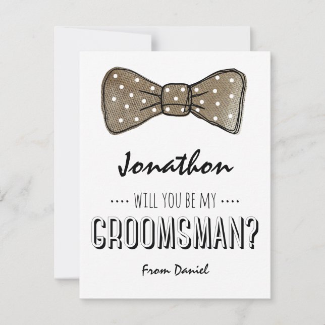 Invitation Serez-Vous Mon Groomsman ? | Groomsmen rustique (Devant)
