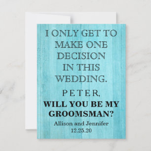 Invitation Serez-vous mon Groomsman ? Personnalisé