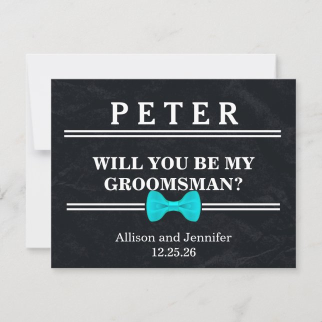 Invitation Serez-vous mon Groomsman ? Personnalisé (Devant)