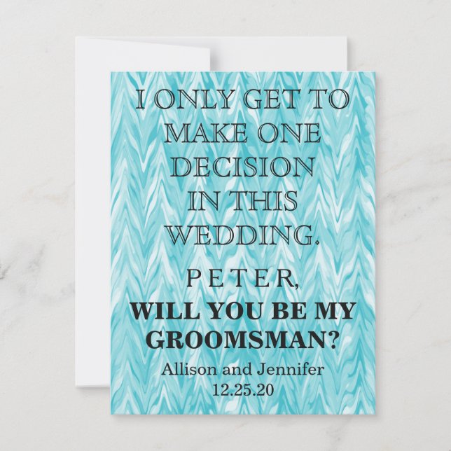 Invitation Serez-vous mon Groomsman ? Personnalisé (Devant)