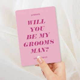 Invitation Serez-Vous Mon Groomsman ? Rose de texte moderne