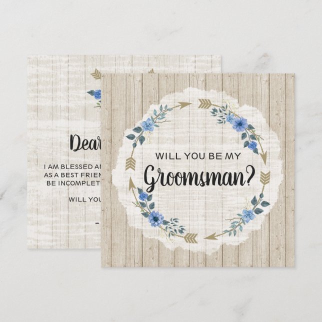 Invitation Serez-Vous Mon Groomsman Russe Boho Flèches (Devant / Derrière)