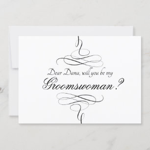 Invitation Serez-Vous Mon Groomswoman Noir Et Blanc 