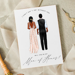 Invitation Serez-vous mon homme d'honneur ? Filles en gowns I