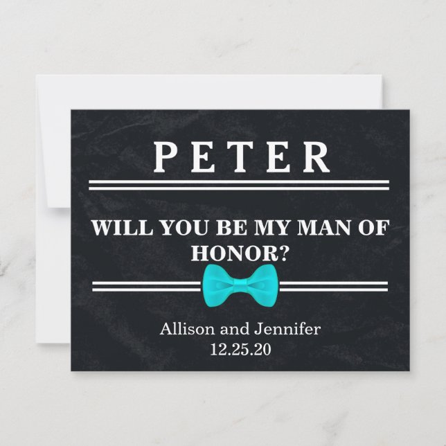 Invitation Serez-vous mon homme d'honneur ? Personnalisé (Devant)
