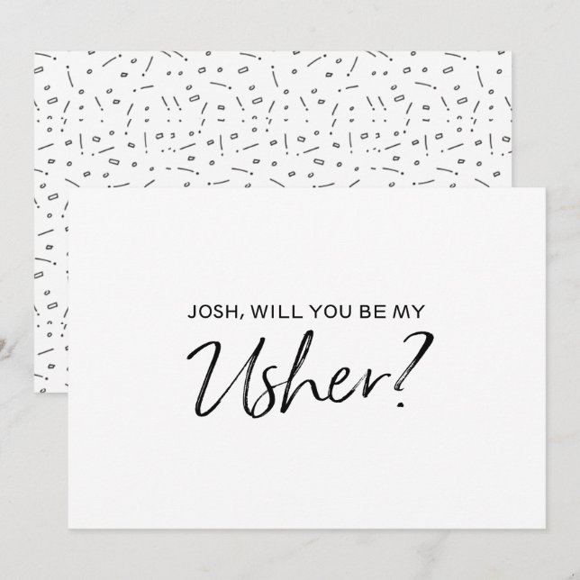 Invitation "Serez-vous mon huissier ? | Chic Hand lettré (Devant / Derrière)