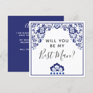 Invitation Serez-Vous Mon Meilleur Homme ? Delft Blauw Delft 