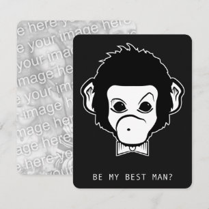 Invitation serez-vous mon meilleur homme, monsieur monkey