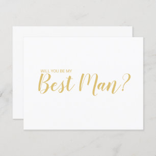 Invitation Serez-Vous Mon Meilleur Homme ? Or de script moder
