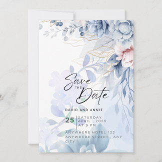 Invitation Série Mariage Élégance Bleue