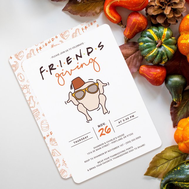 Invitation Série télévisée Friends | Fête Friendsgiving (Invite on table)