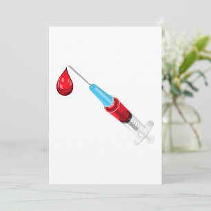 Invitation Seringue Médicale avec Goutte de Sang