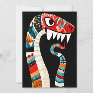 Invitation Serpent à motifs tribaux avec des couleurs vives e