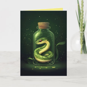 Invitation Serpent enchanté dans un bocal de verre