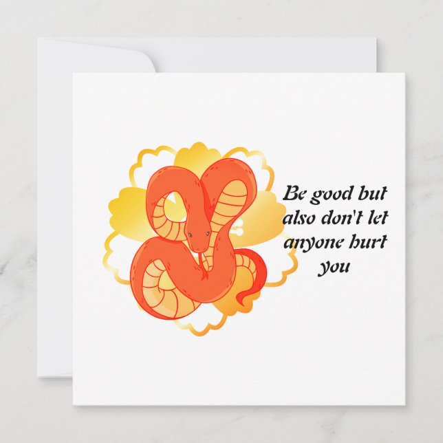 Invitation Serpent rouge sur une fleur d'or" | Unique et luxu (Devant)