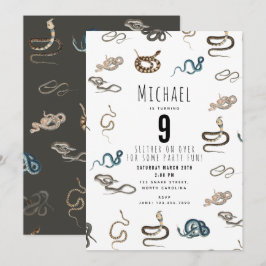 Invitation Serpents colorés Reptile Animal Anniversaire Fête 