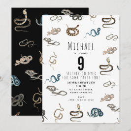 Invitation Serpents colorés Reptile Animal Anniversaire Fête 