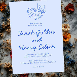 Invitation Serrure de coeur Whimsical Doodle Croquis moderne 