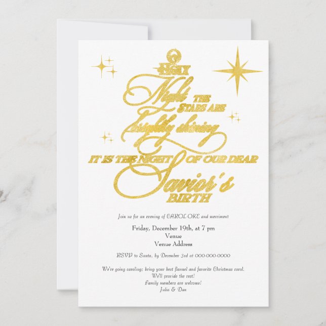 Invitation Service Carols de l'église de Noël de la famille (Devant)