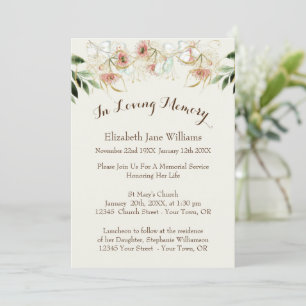 Invitation Service commémoratif Célébration de la vie   eucal