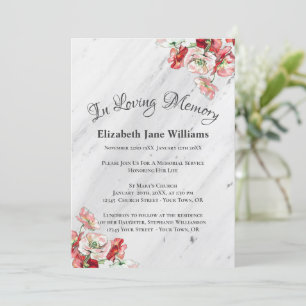 Invitation Service commémoratif Célébration de la vie   Poppy