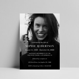 Invitation Service commémoratif du souvenir simple Funéraille