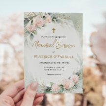 Service commémoratif Elégant Rose Watercolor Flowe