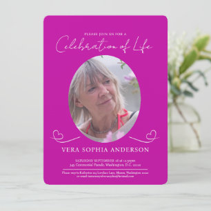 Invitation Service commémoratif funéraire coeur ovale photo r