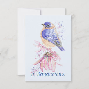 Invitation Service commémoratif personnalisé Bluebird Garden 