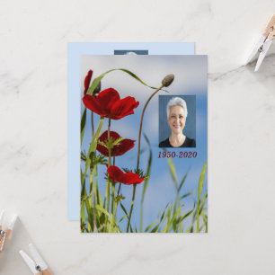 Invitation Service commémoratif personnalisé Fleur Jardin d'a