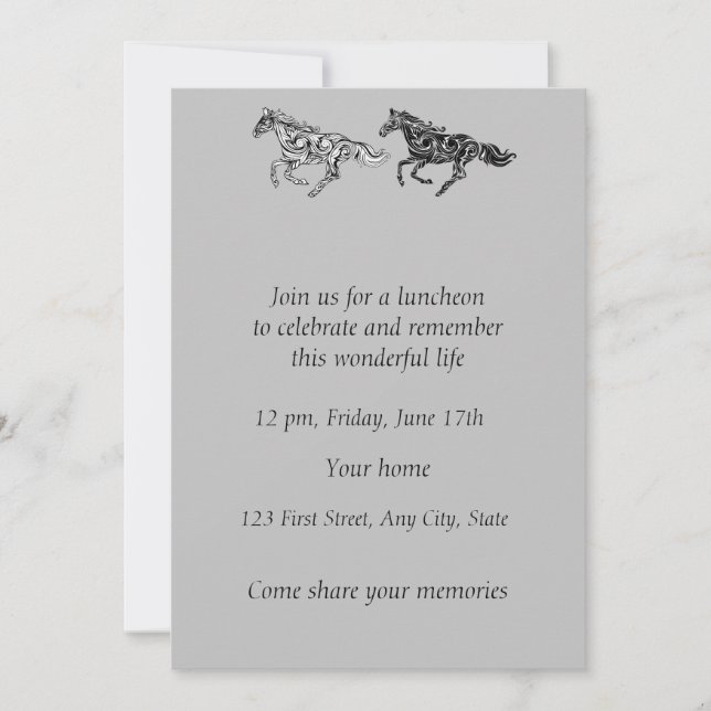 Invitation Service de photos commémoratives Chevaux d'art gra (Devant)