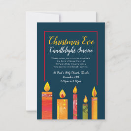 Invitation Service de réveil aux chandelles de Noël cinq boug