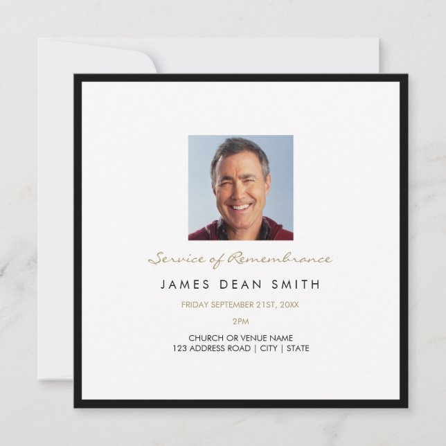 Invitation Service des funérailles de la photo commémorative  (Devant)