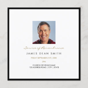 Invitation Service des funérailles de photos commémoratives